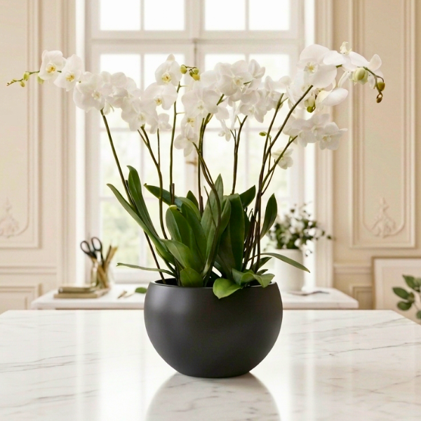 Espectacular Orquídeas Blanca 8 Tallos