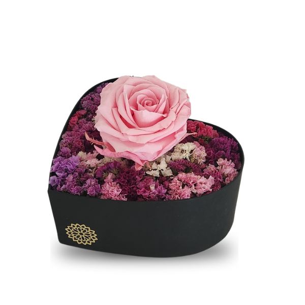 Rosa Eterna Corazón Rosa