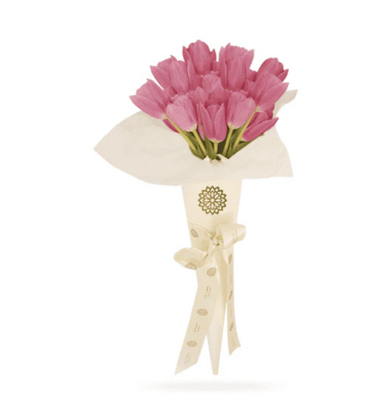 20 tulipanes naranja cono crema