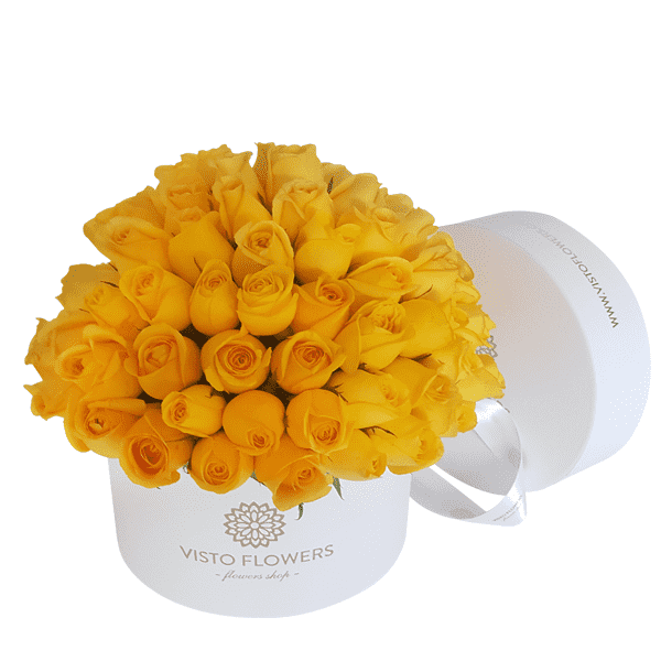 Caja de Rosas Amarillas Bombon BR