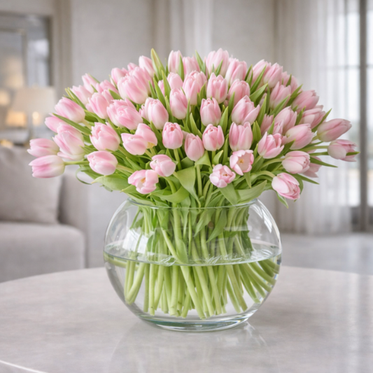 70 Tulipanes Frescos Rosa