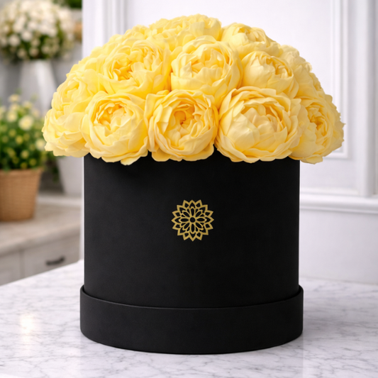 Peonias Amarillas Preservadas Premium