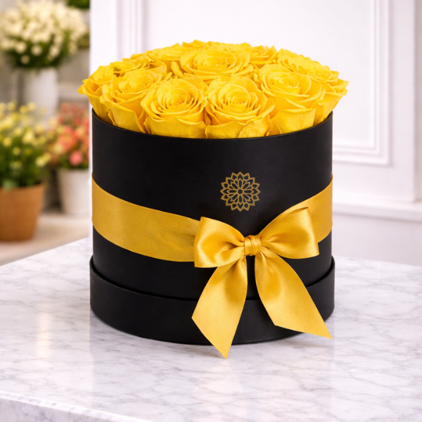 Rosas Amarillas Preservadas Premium