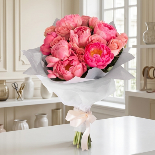 Ramo de Peonías y Rosas