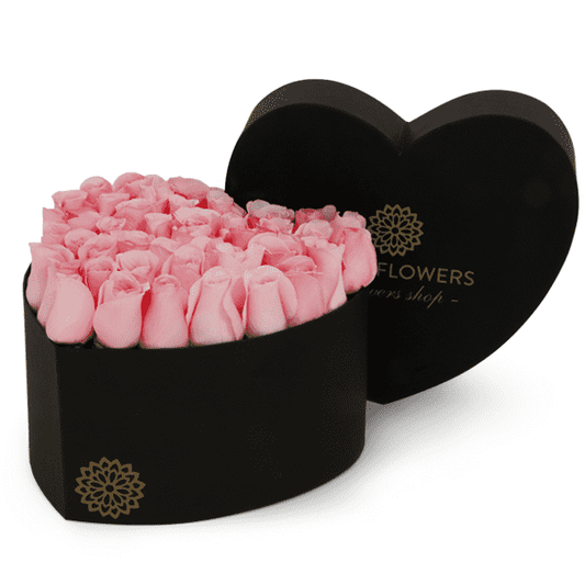 Caja de Rosas Rosa Corazón