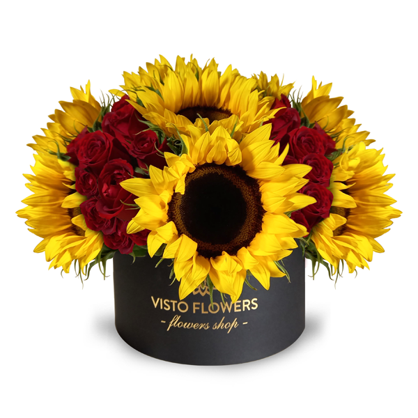 Girasoles y Rosas Rojas  RN