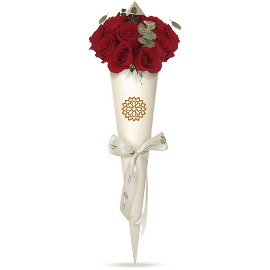 12 Rosas Cono Blanco