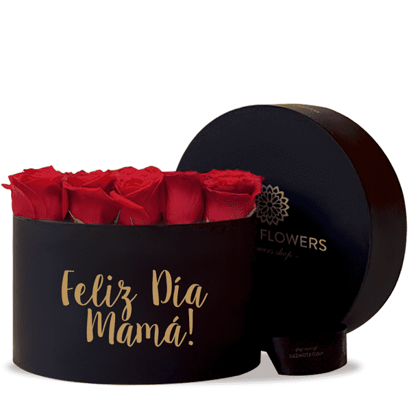 Caja Negra de Rosas "Feliz Día Mamá"