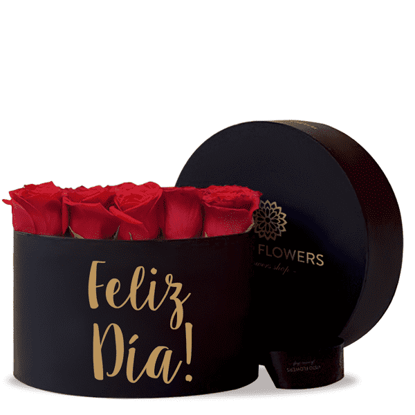 Caja de Rosas Rojas - Feliz Día!