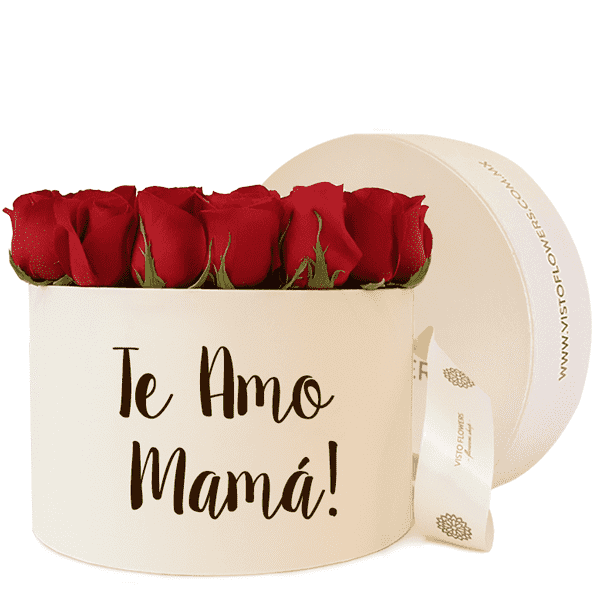 Caja de Rosas Rojas "Te Amo Mamá"